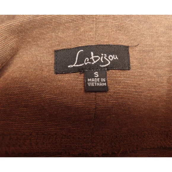 NWOT Heather Brown LABIJOU Bodycon Pencil Skirt S High Waist Stretch Midi / Knee - Picture 8 of 9